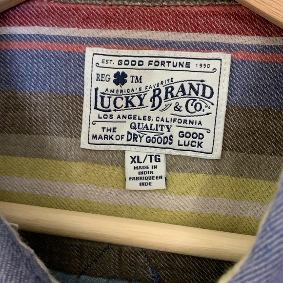 XL Men’s Lucky Brand Co Short Sleeve Button Up - Picture 2 of 2